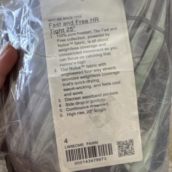 Lululemon Womens Fast Free HR Tight 25” Size 4 in PAWM With Pockets $128 - Picture 2 of 2